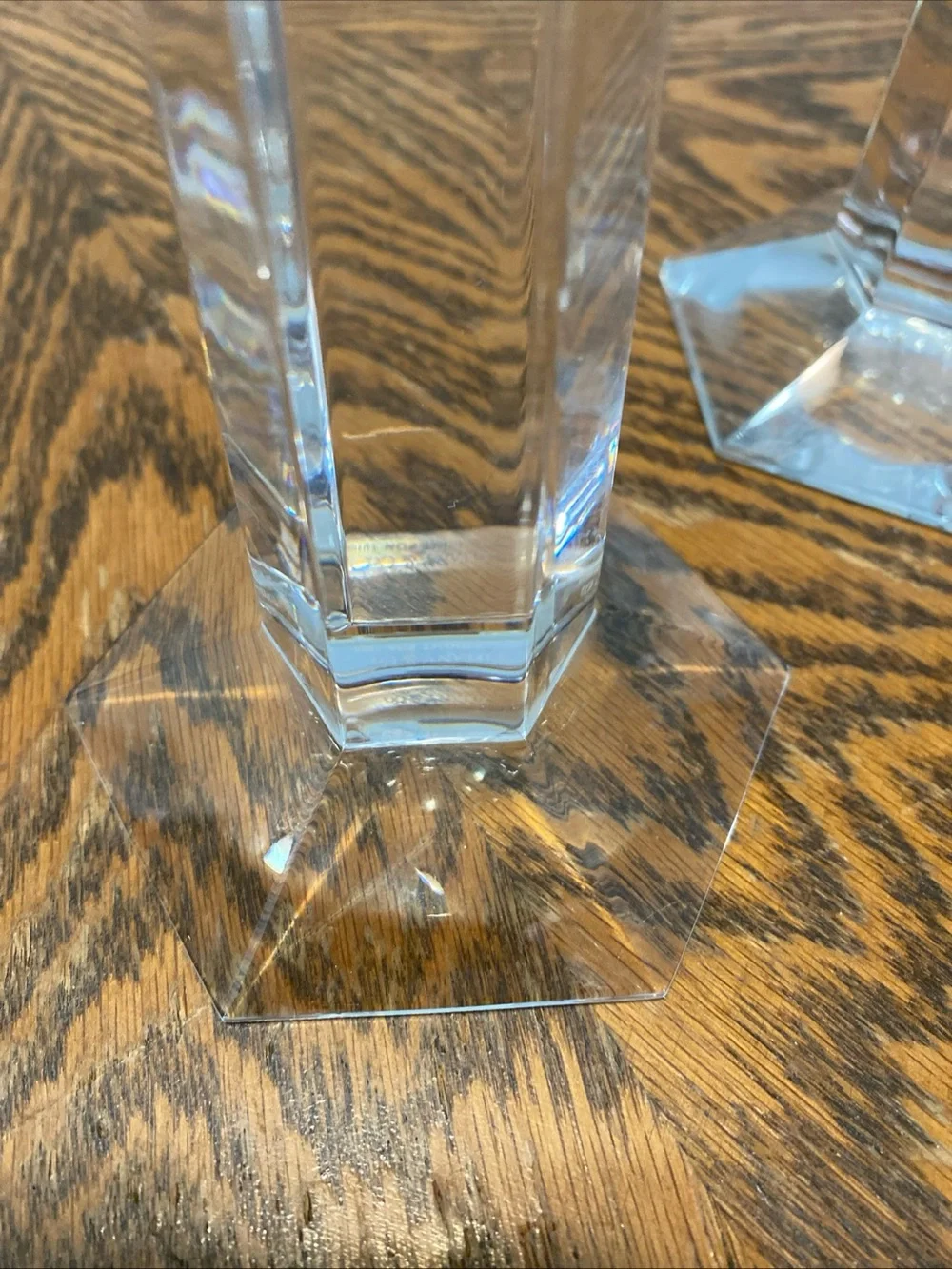 Tiffany & Co. Frank Lloyd Wright Crystal Candlestick 6 inch Set of 2